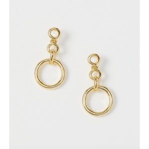 ANN TAYLOR Metal Chain Ring Earrings Gold